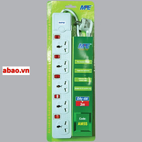Ổ cắm điện 5 lỗ đa năng 5 công tắc dây 3m