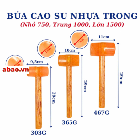 Búa cao su cán nhựa trong
