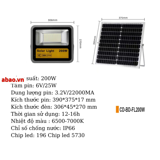 Đèn Led NLMT Solar 100W 200W Mono