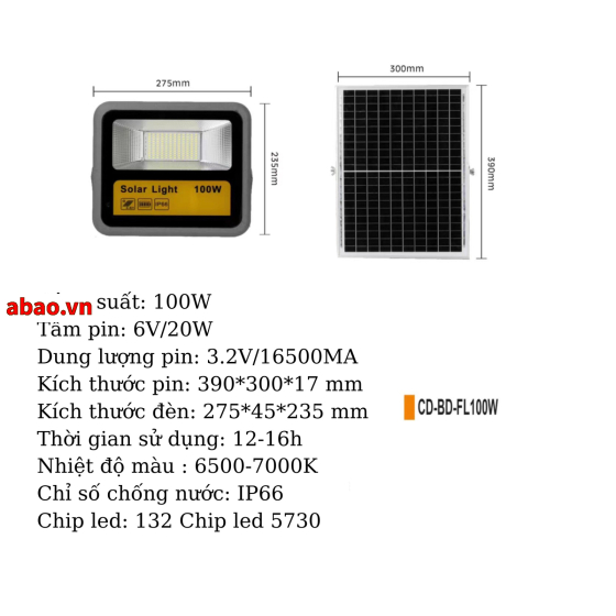 Đèn Led NLMT Solar 100W 200W Mono