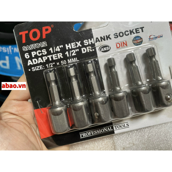   Đầu chuyển lục giác Top 6mm sang đầu gắn típ 1/2"